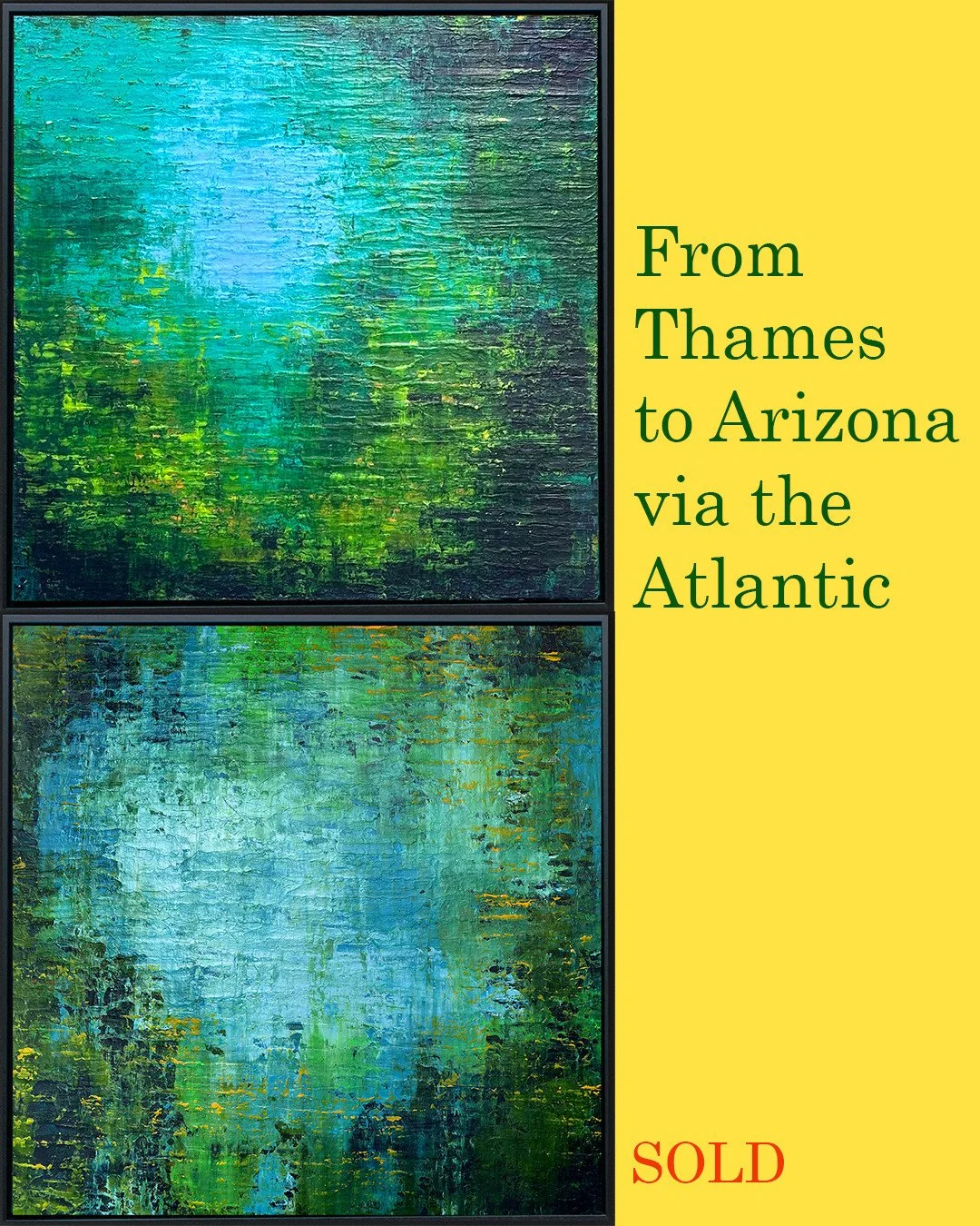 I'm loving that two of my paintings have travelled from the banks of the Thames, all across the Atlantic to the home of a lovely couple living in Arizona (we met at the residency collection preview night). ⁠
Part of the Thames is now in the desert - 