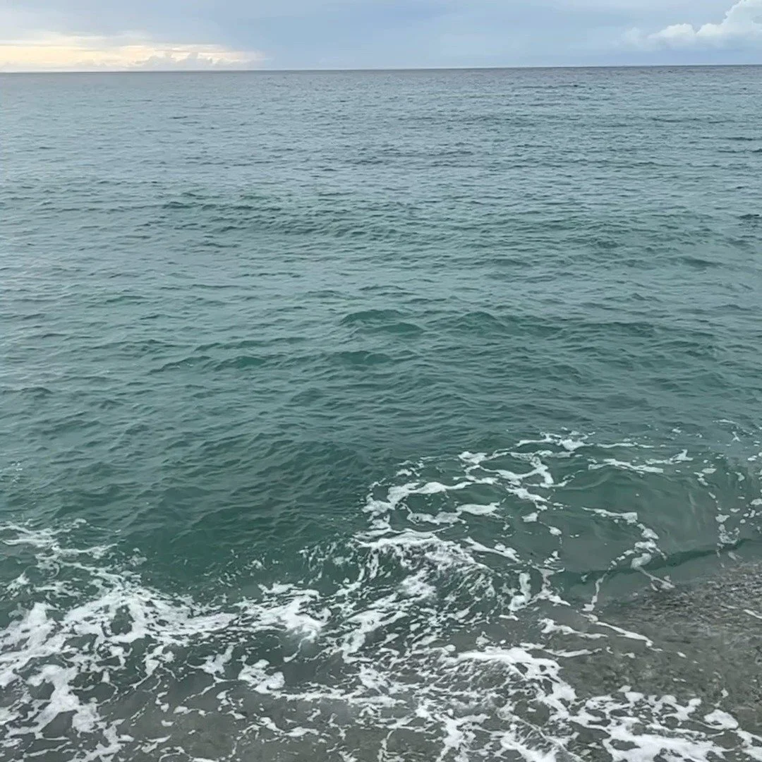 Two bodies of water, one breathing sea, one breathing Thames. I know there is a need for labels but I see no difference between the Med (now) and the Thames (Sept), they are both part of a whole and connect us all. I love filming the sea in slo mo an