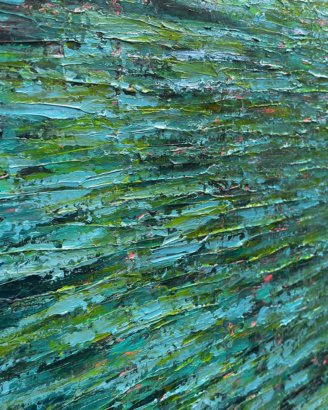 More close ups of new piece 'Where we Meet' - you can't see the detail of the textures and layers from far away.  This piece represents where land and sea meet, where river and river meet, that place where we come together seamlessly as one. It captu