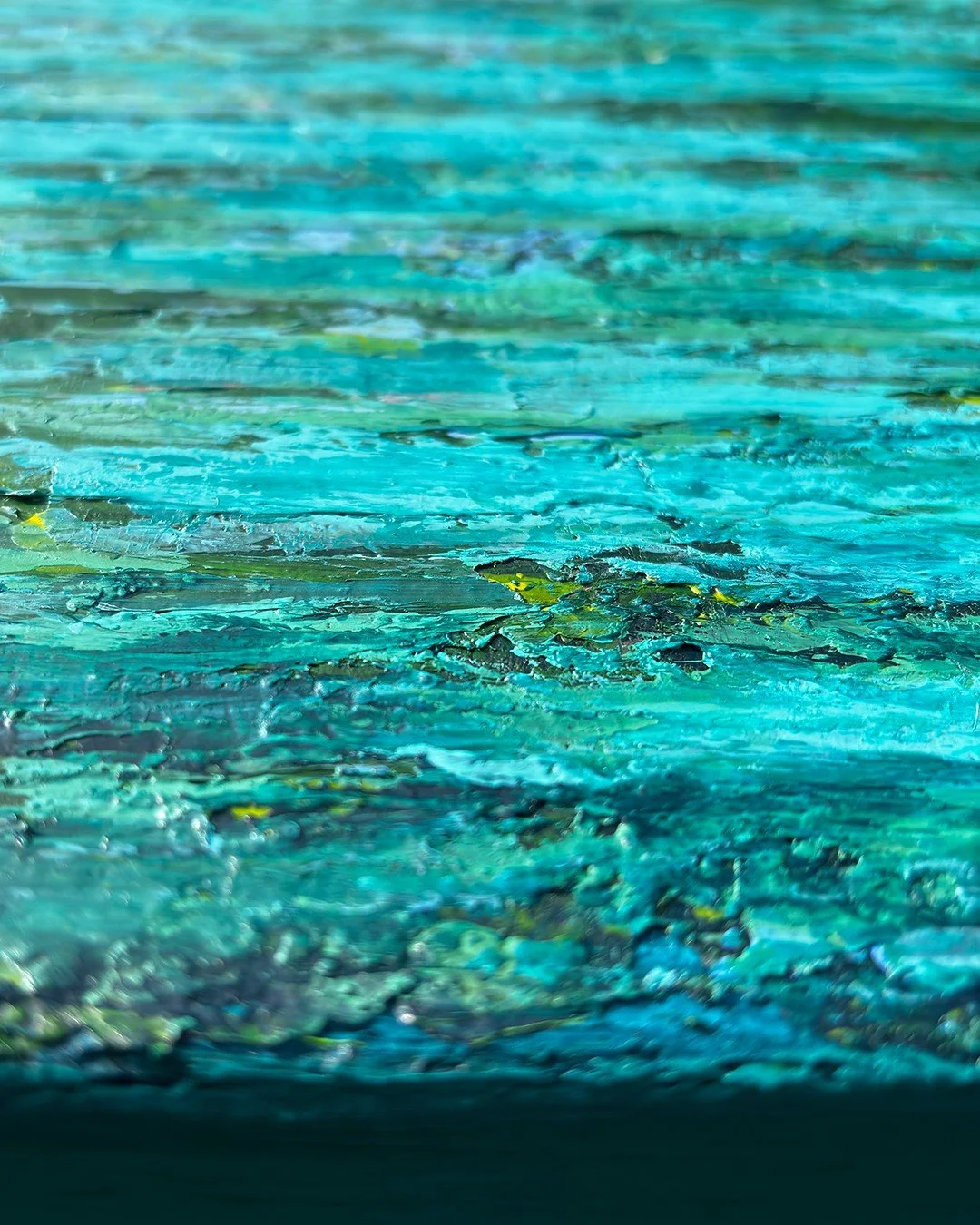 As this *NEW*piece is all about the sea, I thought I'd take a close up shot from the bottom edge so you can see the waves of layers and textures.  I have called it 'Swell' because I hope I've captured that magical moment when scuba diving when you fi