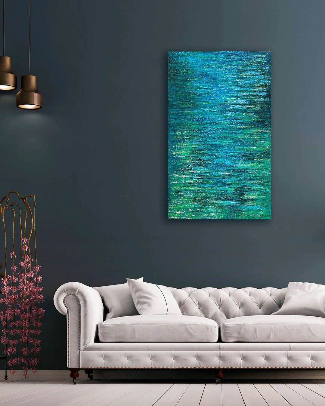 *NEW* The Calm of Flow II is a 'sister piece' to The Calm of Flow I.  Both are inspired by water and how it can be slow or a dramatic force. Either way, being near it just makes me feel connected and at peace. I hope that serenity has come across in 