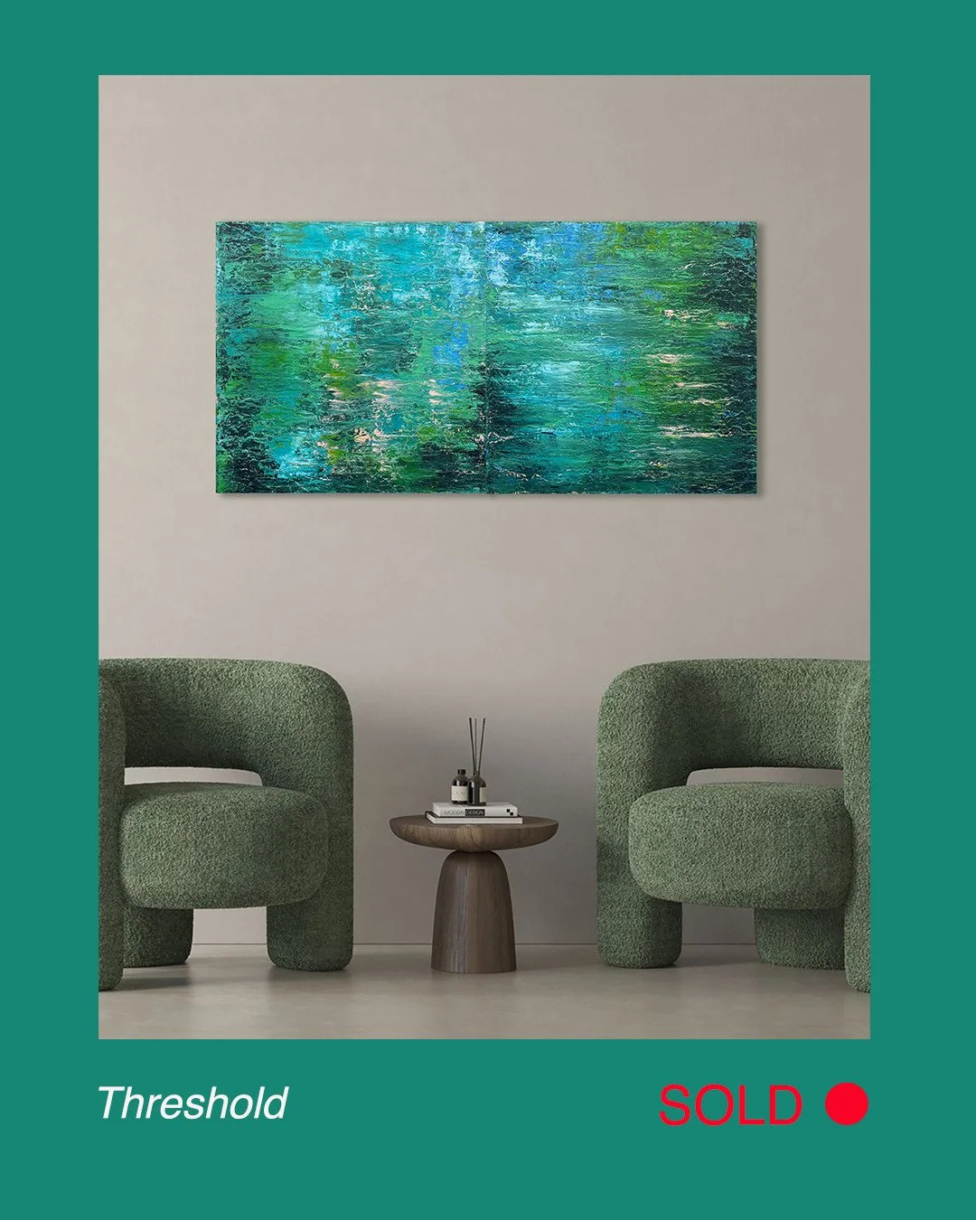 This diptych has flow the nest and made its way to its new home in Ireland.