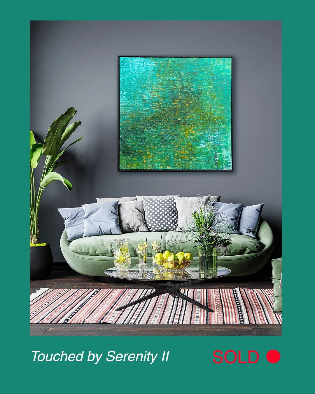 'Touched by Serenity II' has now left my studio and taken up residence with a collector in London.