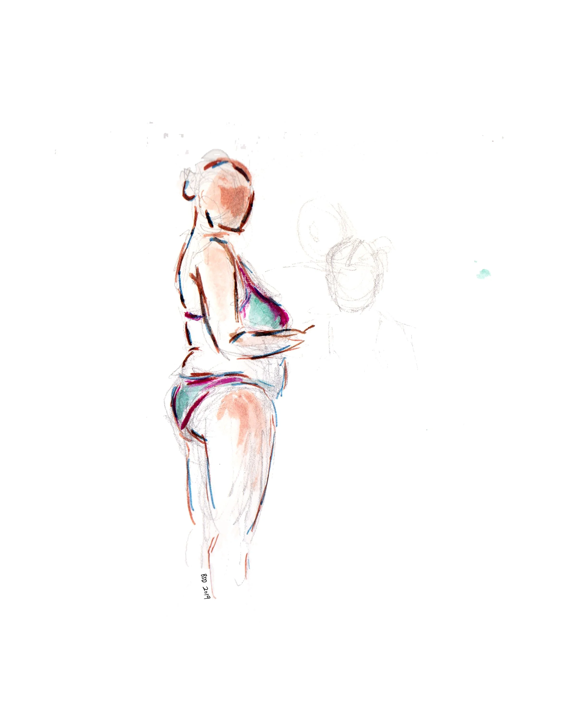 Ocean water sketch #2 print