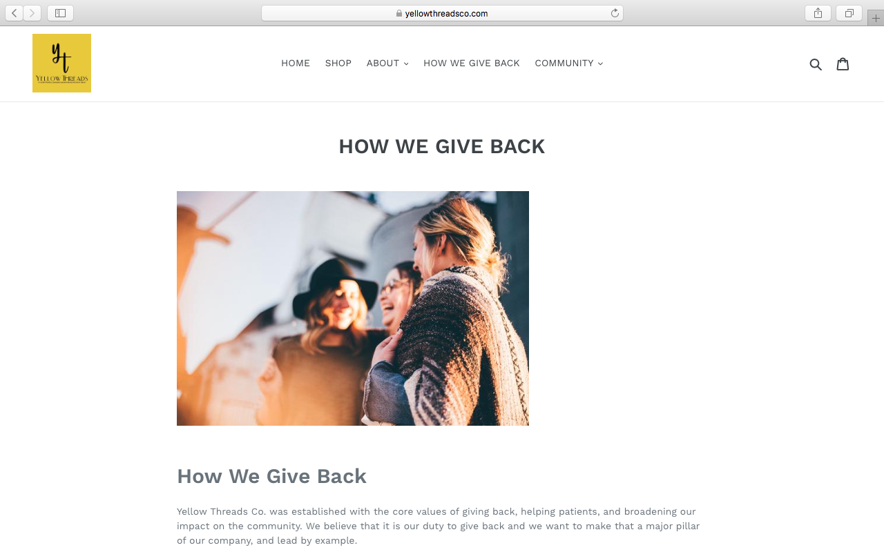 HOW WE GIVE BACK PAGE
