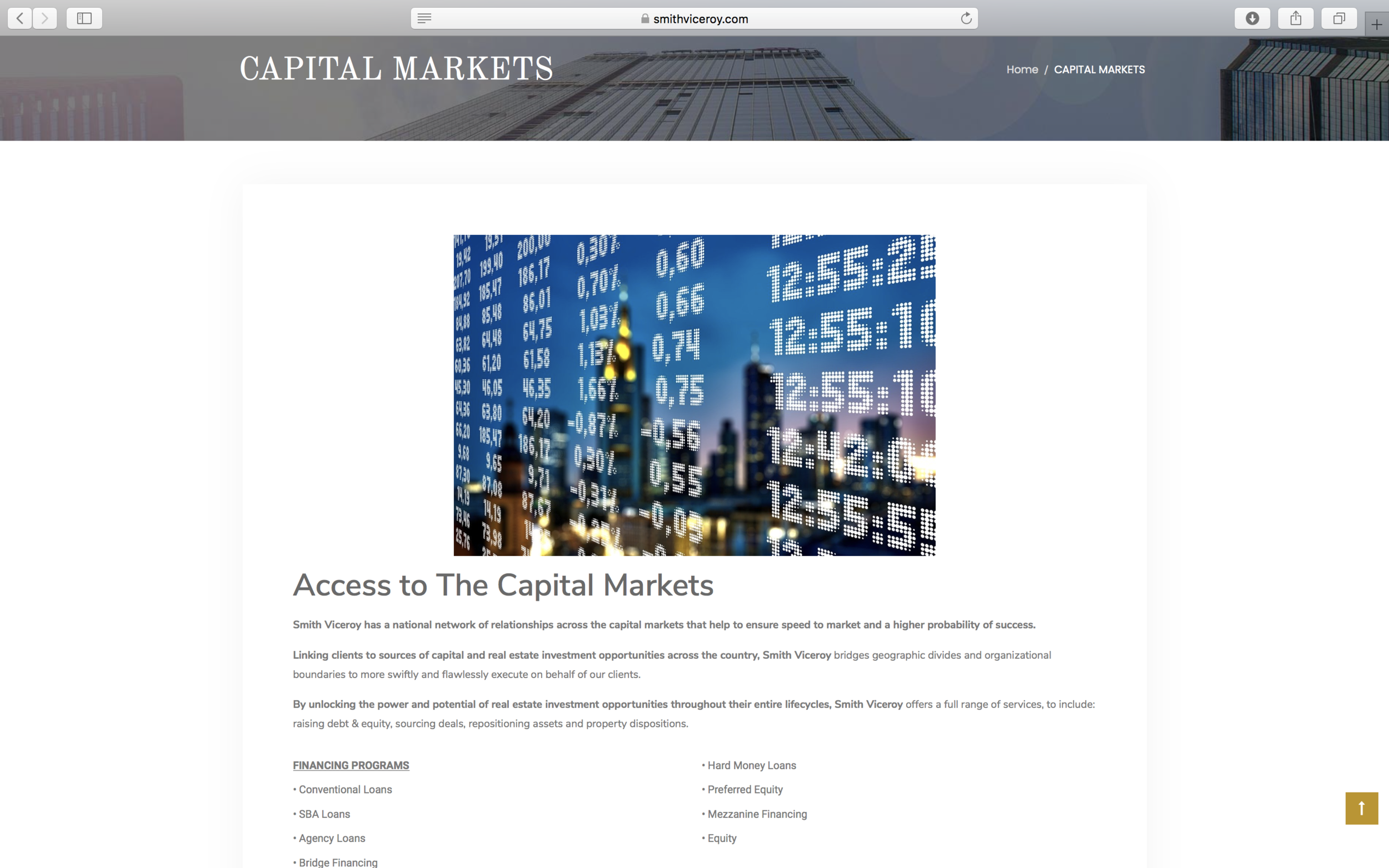 Capital Markets Page