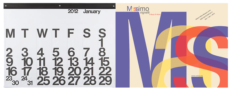 Left: Stendig Calendar, Right: Poster for Massimo's company 