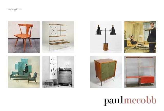 A collection of Paul McCobb designs including his famous wooden chair, cabinets, lights and sofa's