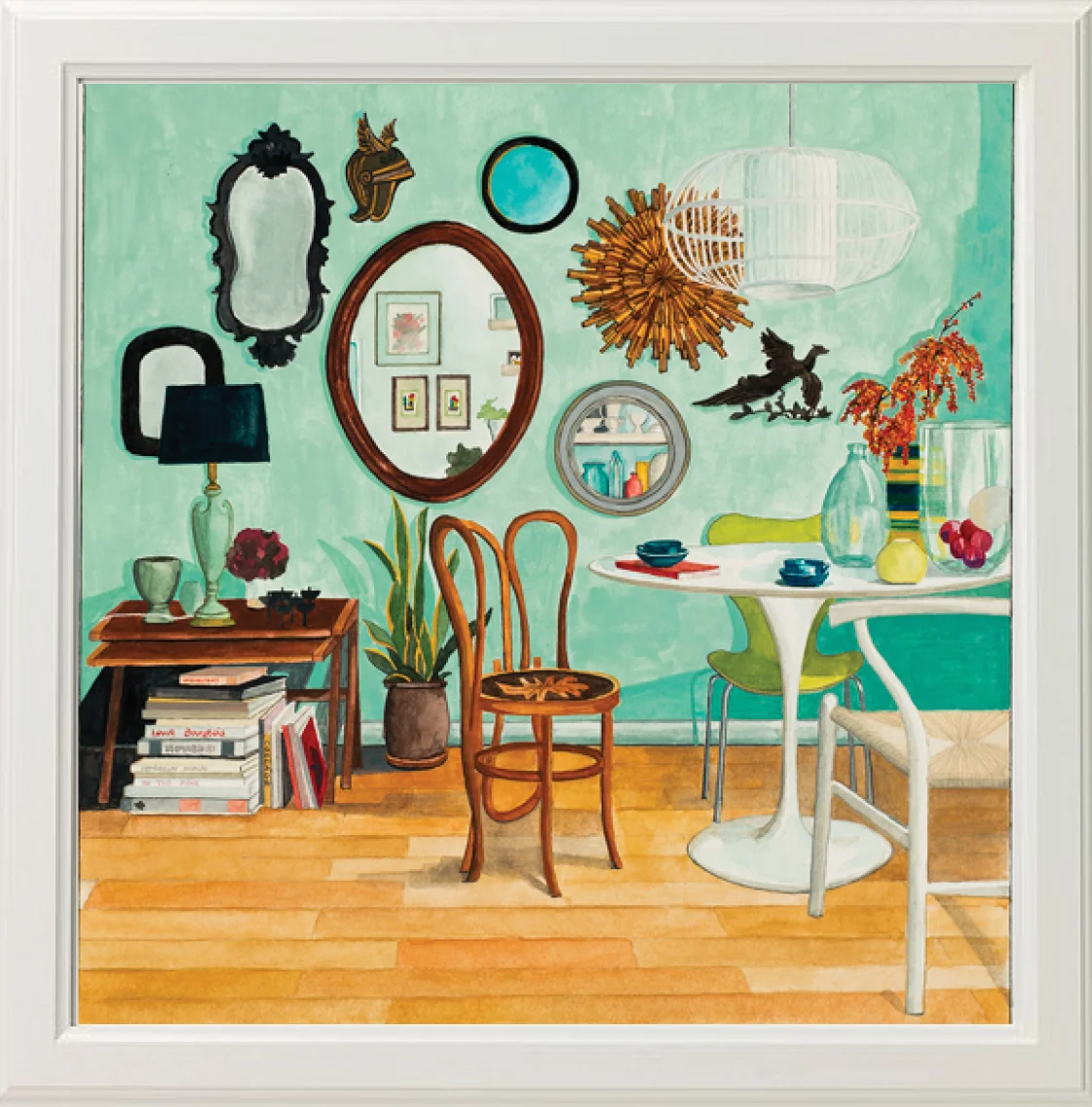 Illustration by Laura Mira of Interior by Studio Marcus Hay, Inc