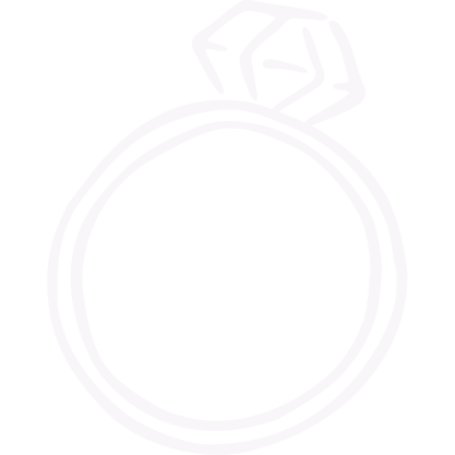 Outline drawing of a ring with a large gemstone on top.