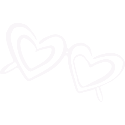 Two heart-shaped lollipops with white outlines on a black background.