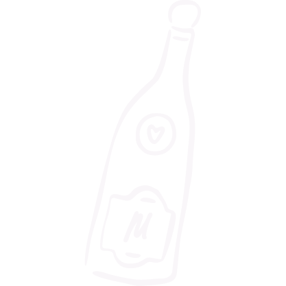 Simple line drawing of a bottle with a circular heart symbol near the top and a label with the number 14 on it.