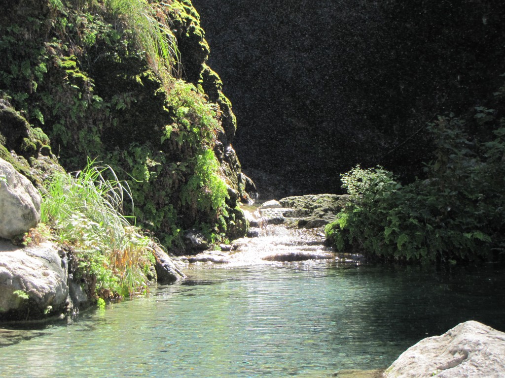 An inviting pool at the base of others above