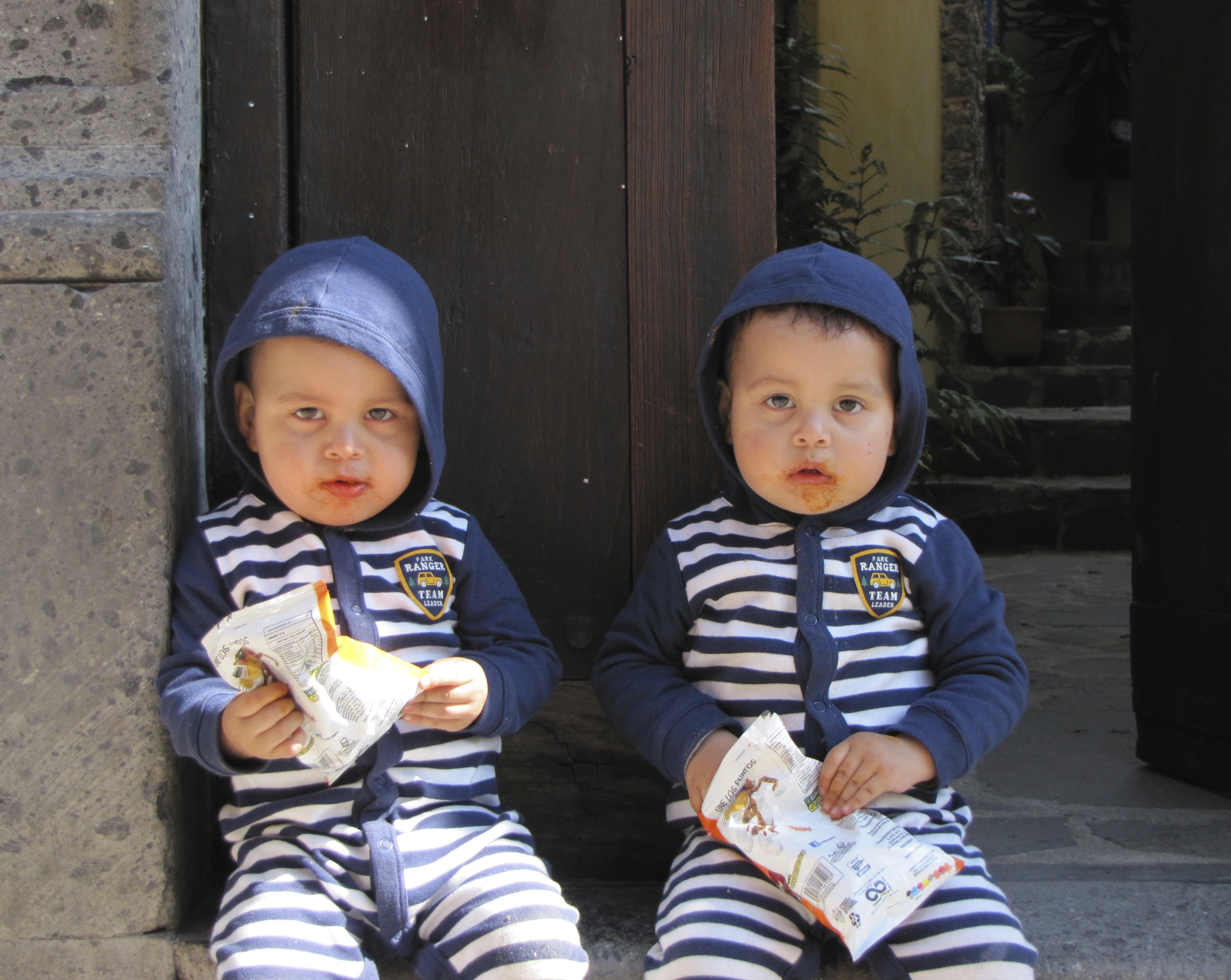Twins outside our door! So cute even though the chips were, well... - Version 2.JPG