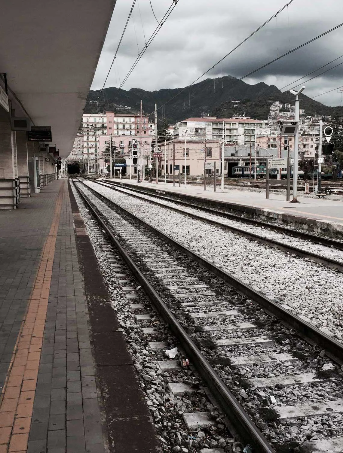 Waiting for the train, Salerno, Italy