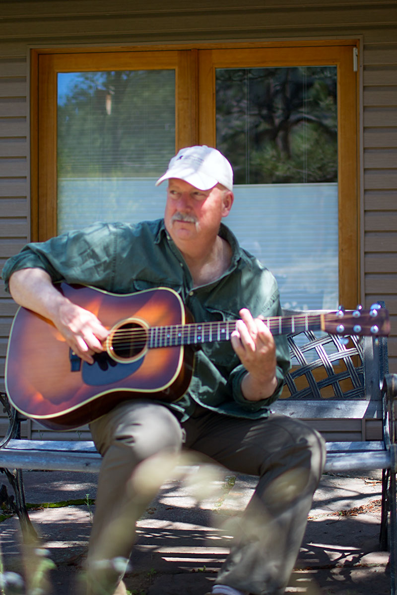  Plunking around out back with a D-28. &nbsp;The outdoor playing season is short here in Colorado, so we gotta take advantage of it while we can! 