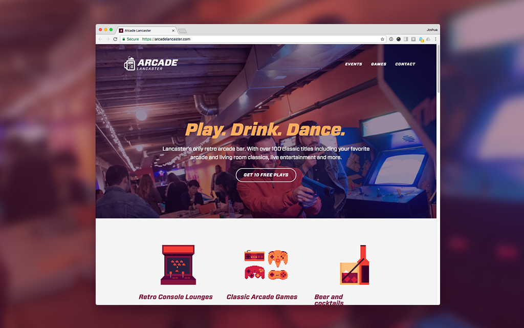 Squarespace site for Arcade Lancaster. Huge thanks to Matthew Tennison for capturing the featured photo during AIGA's Pens and Pints w/MIkey Burton.