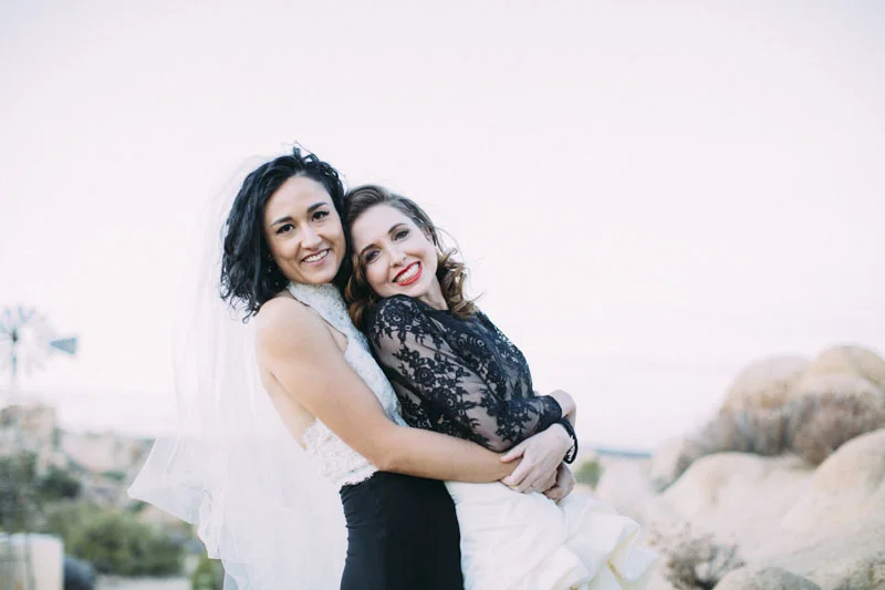 Talawahee Ranch Wedding, Joshua Tree Wedding Venue, Two Brides, Lesbian Wedding, Yucca Valley Desert Wedding, Planning and Design: Art & Soul Events LGBTQ Wedding Planner