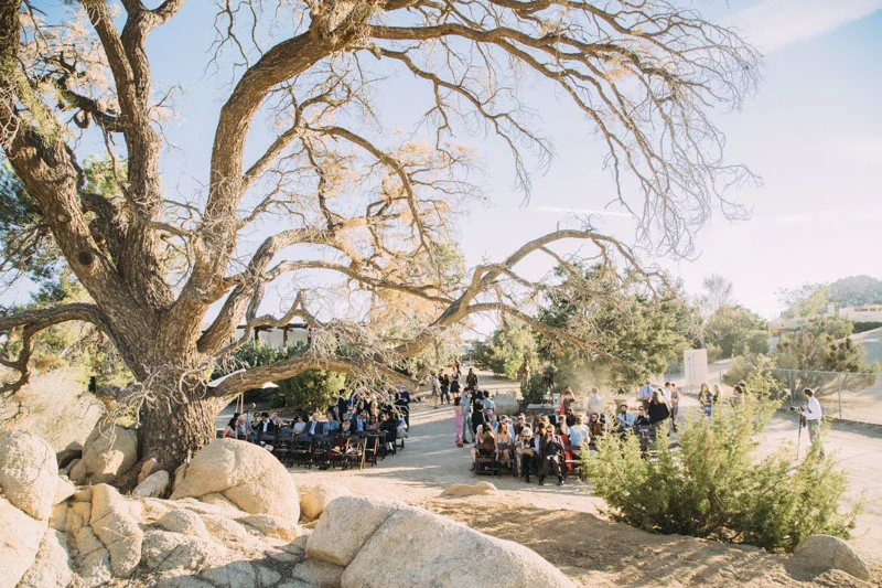 Talawahee Ranch Wedding, Ceremony under an old tree, Yucca Valley Desert Wedding, Planning and Design: Art & Soul Events, Joshua Tree Wedding Venue