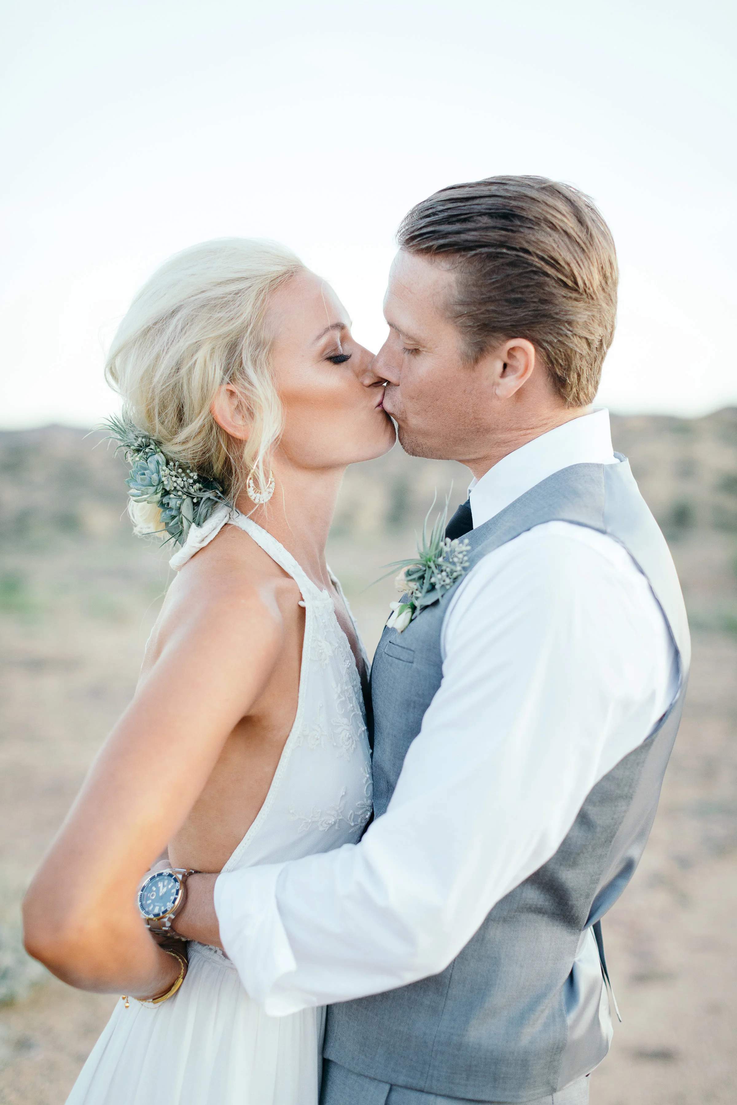 Boho Bride in Angelica Halter Gown, Spell & Gypsy, Rimrock Ranch Desert Wedding Venue, Pioneertown, California, Art & Soul Events, Kiel Rucker Photography