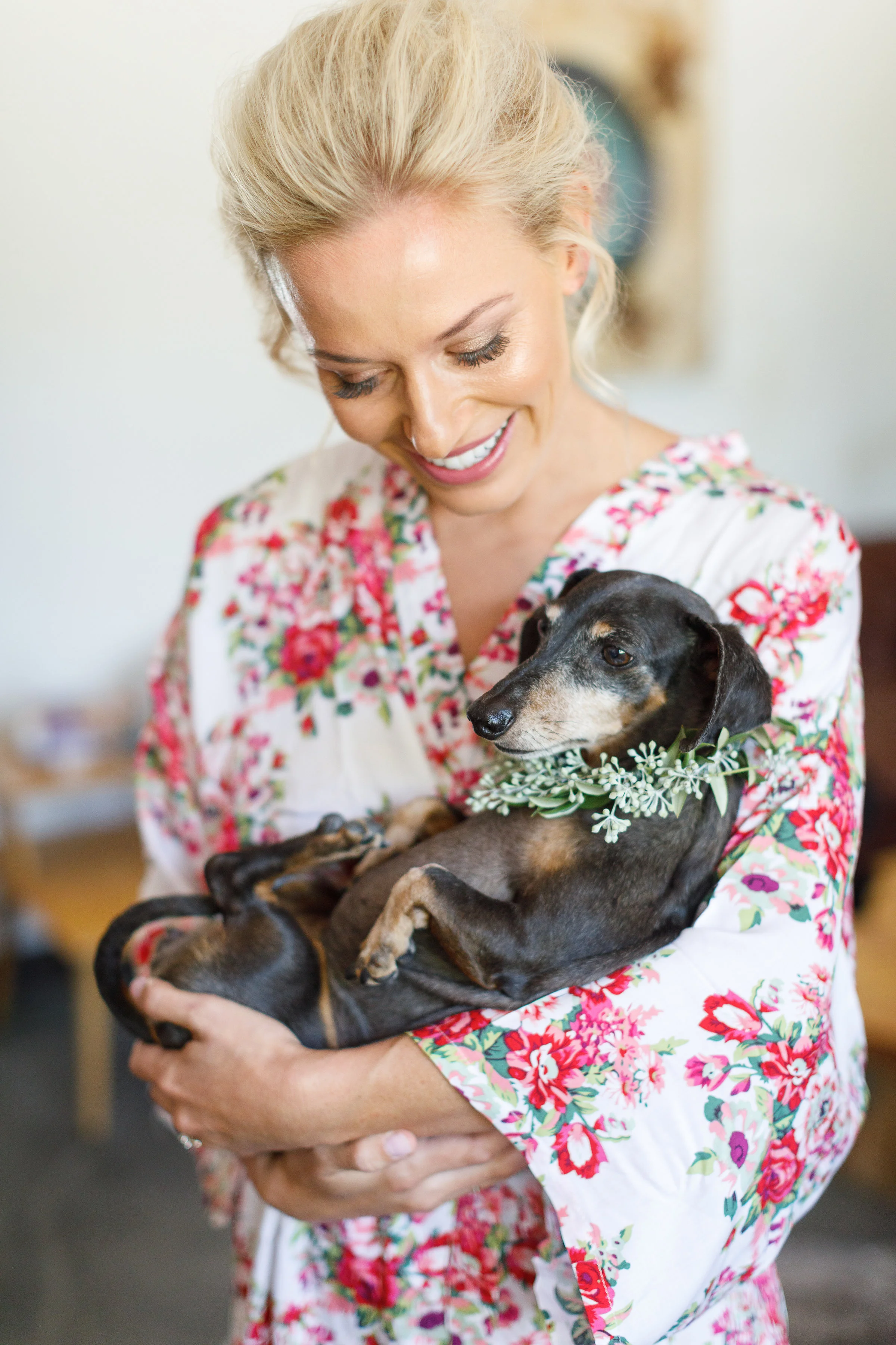 Boho Bride & Bloom Babes Doggie Floral Collar, Rimrock Ranch Desert Wedding Venue, Pioneertown, California, Art & Soul Events, Kiel Rucker Photography