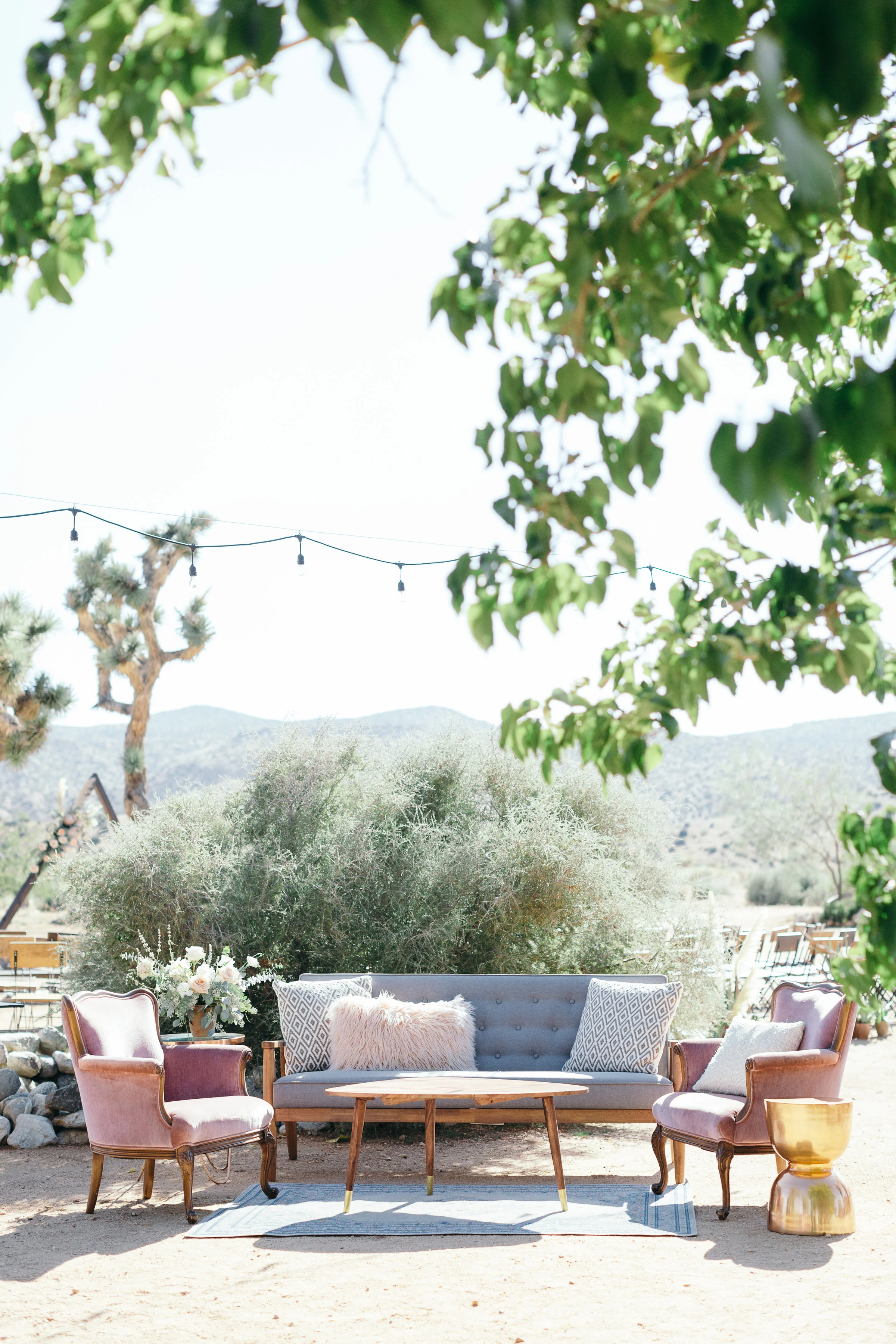 Julie + Shane // Photographer: Kiel Rucker , Florals: Bloom Babes , Lounge: Thrifted Sister Vintage