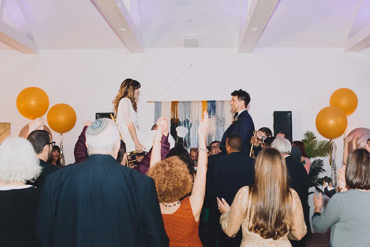 Hora Dance, Hava Nagila, Cool Jewish Cocktail Party Wedding Reception at The Ruby Street Los Angeles Wedding Venue, Art & Soul Events, Mandee Johnson Photography