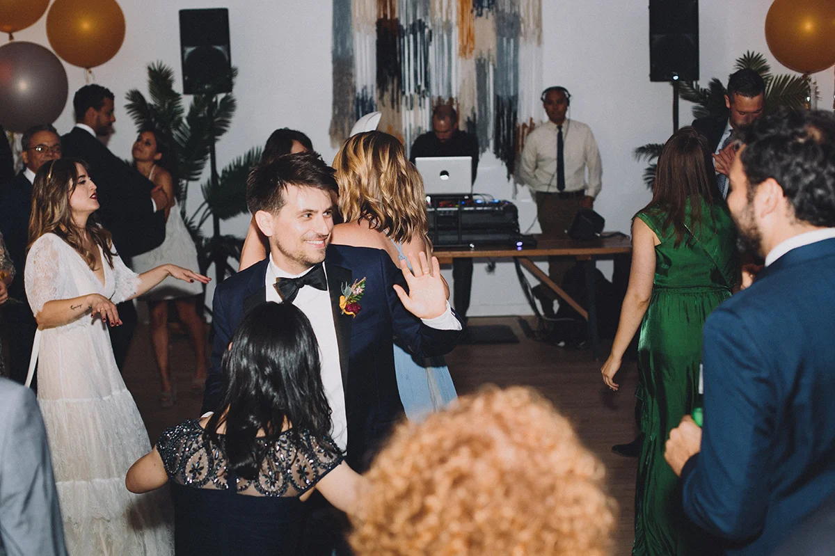 Cool Jewish Cocktail Party Wedding Reception at The Ruby Street Los Angeles Wedding Venue, Art & Soul Events, Mandee Johnson Photography
