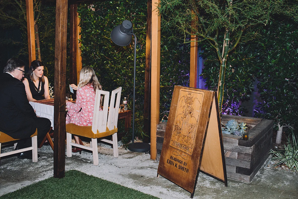 Vardot Tarot, Cool Jewish Cocktail Party Wedding Reception at The Ruby Street Los Angeles Wedding Venue, Art & Soul Events, Mandee Johnson Photography