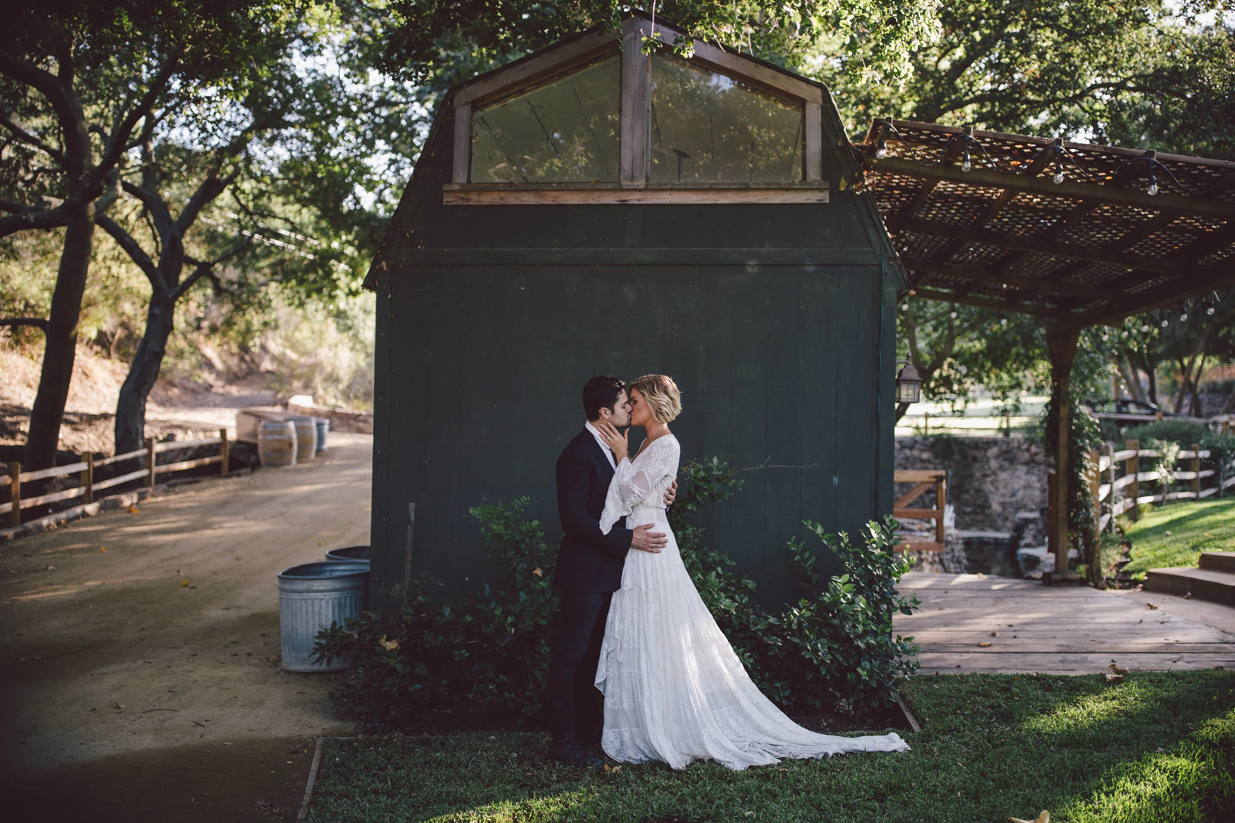 Bohemian Bride and Groom Stonewall Ranch Malibu