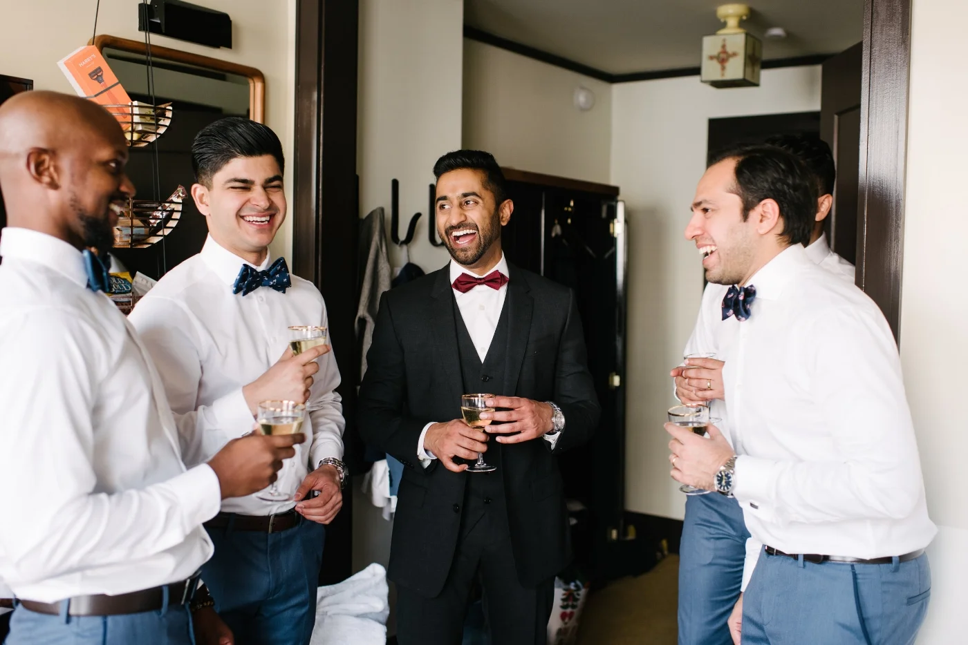 Sri Lankan Groom and Groomsmen getting ready photos at The Freehand Hotel in Downtown Los Angeles