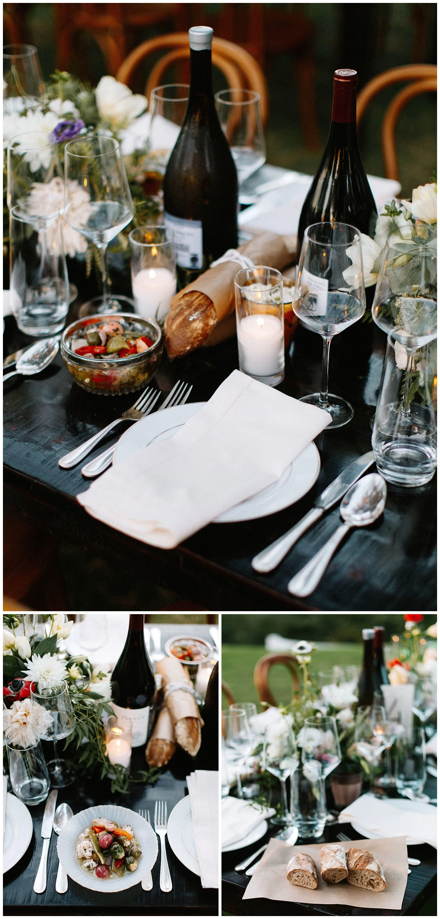 Al Fresco Dinner Tablescape, Los Angeles Wedding. Paramour Estate Wedding Venue. Planned by Art & Soul Events, Photographed by Chris Glenn.