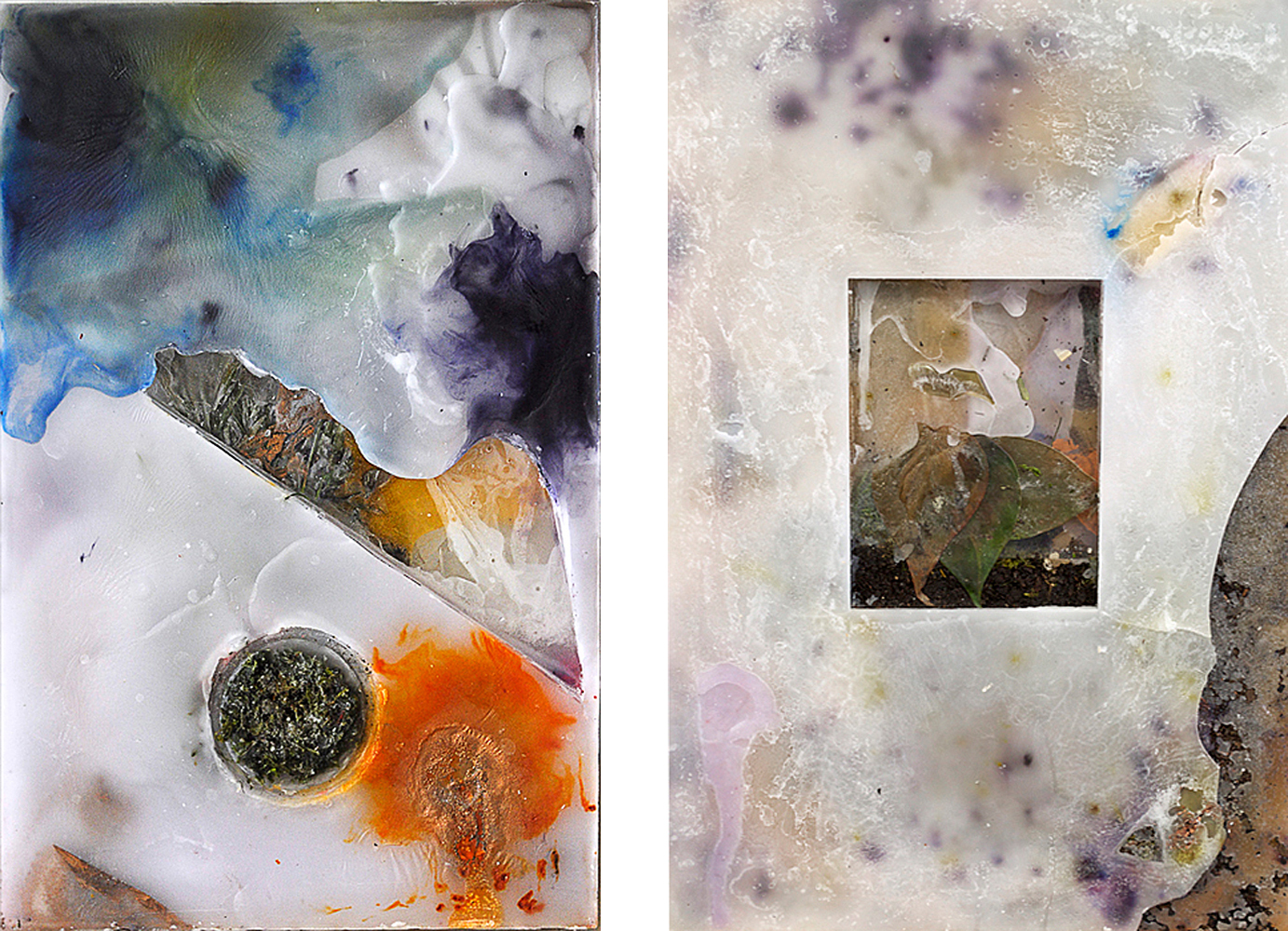 Moss Hole, 2011, Wax and mixed media, 12 x 18 x 6 inches 