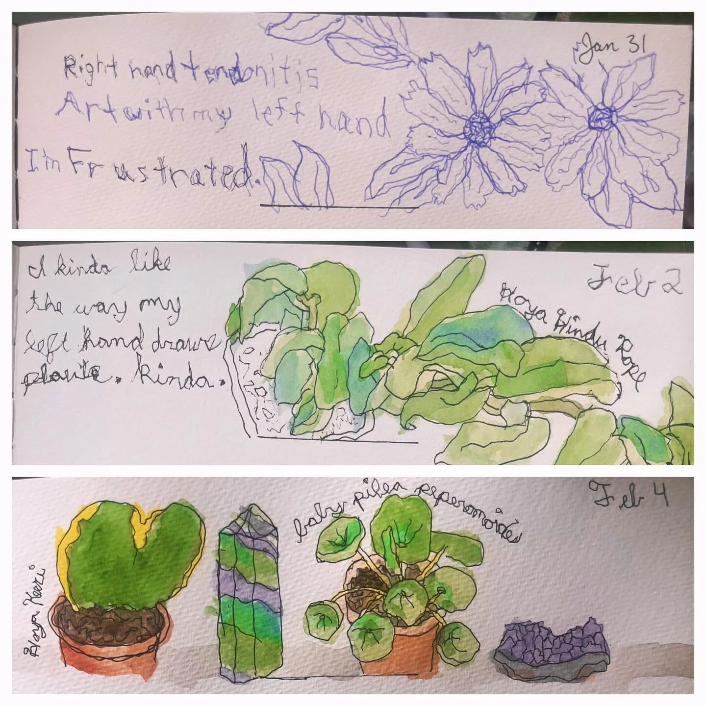 I wasn&rsquo;t originally going to post these but what the heck. I&rsquo;ve been ignoring some tendinitis in my right hand, and it&rsquo;s gotten to a bad point. I stopped making art and did a bit of eating my feelings, and then decided I didn&rsquo;