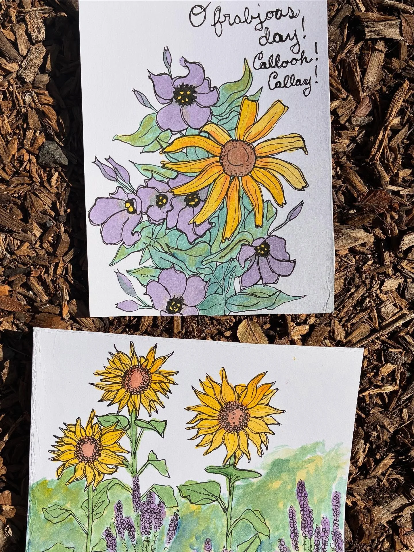 Oh frabjous day! Callooh callay! 

🌼

#watercolorink #lewiscarroll #austinart #atxartist