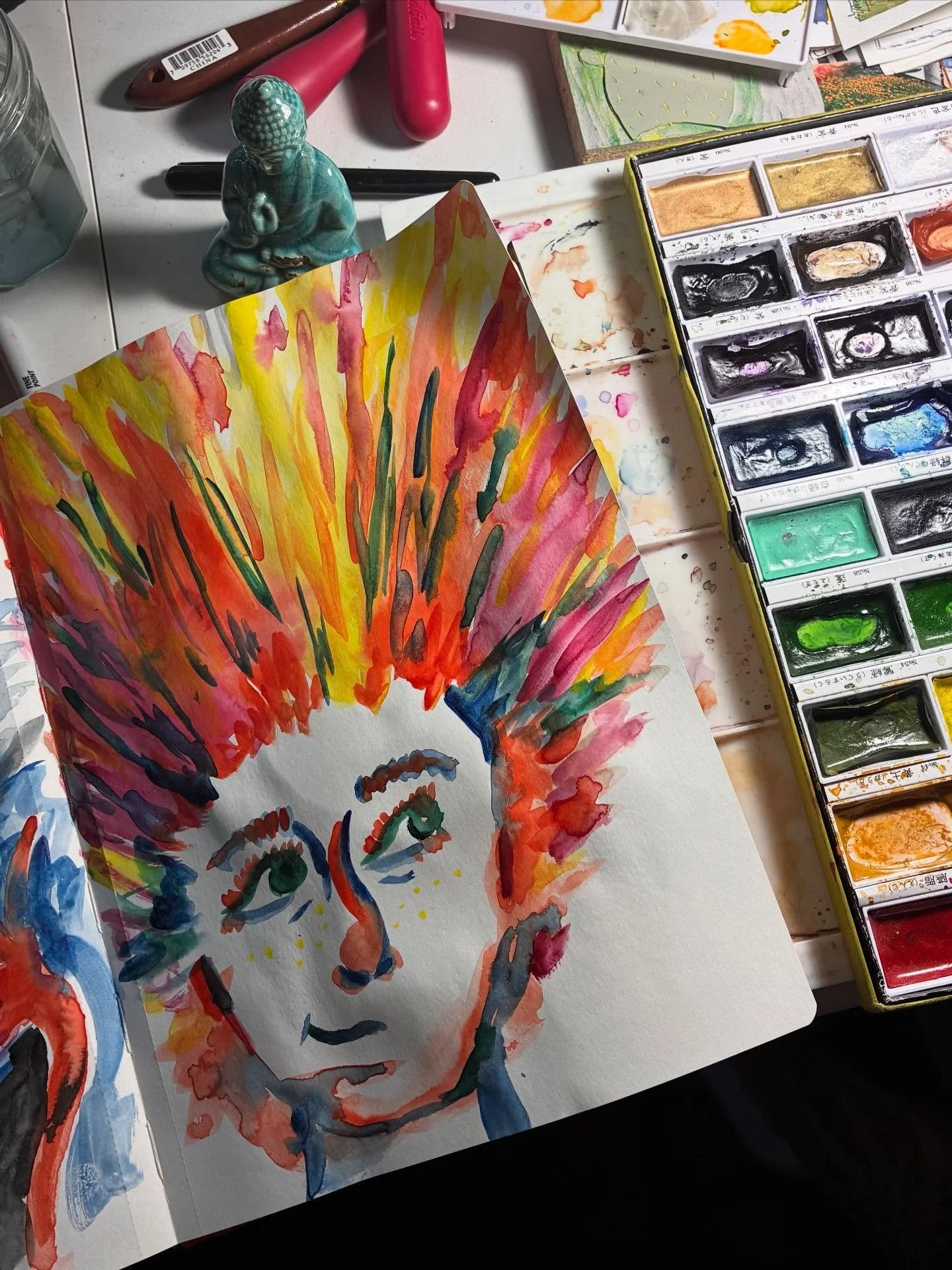 It&rsquo;s January, it&rsquo;s dreary out (but somehow still 80 degrees?!) and I&rsquo;ve been painting with all the bright colors 🌈 

#austinart #atxart