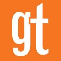 Orange background with white lowercase letters 'gt'