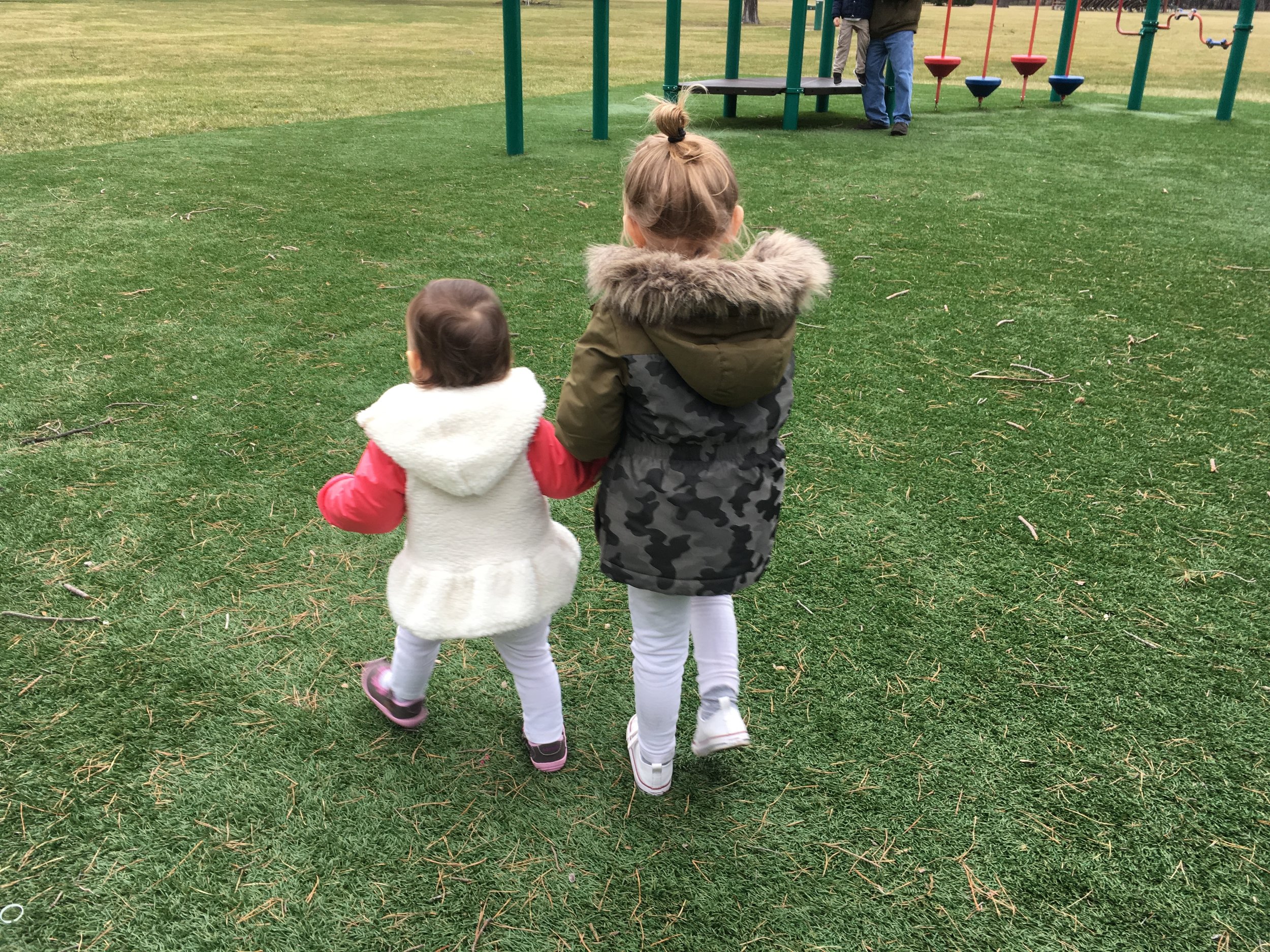 Michelle's kids walking