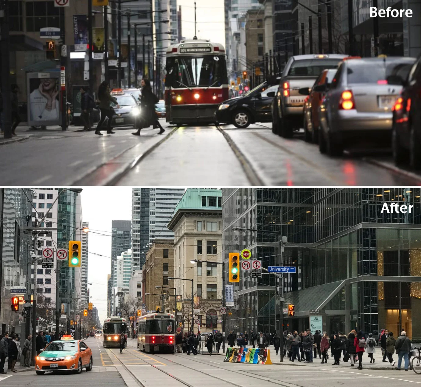 King Street Before and After from Streetsblog USA