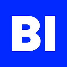 Blue background with white text 'BI' in the center.