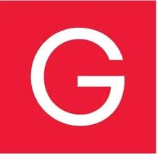 Red background with a white letter G in the center.