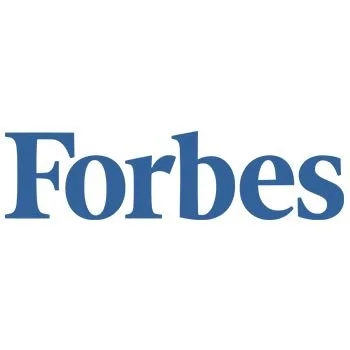 Forbes logo with blue text on a white background