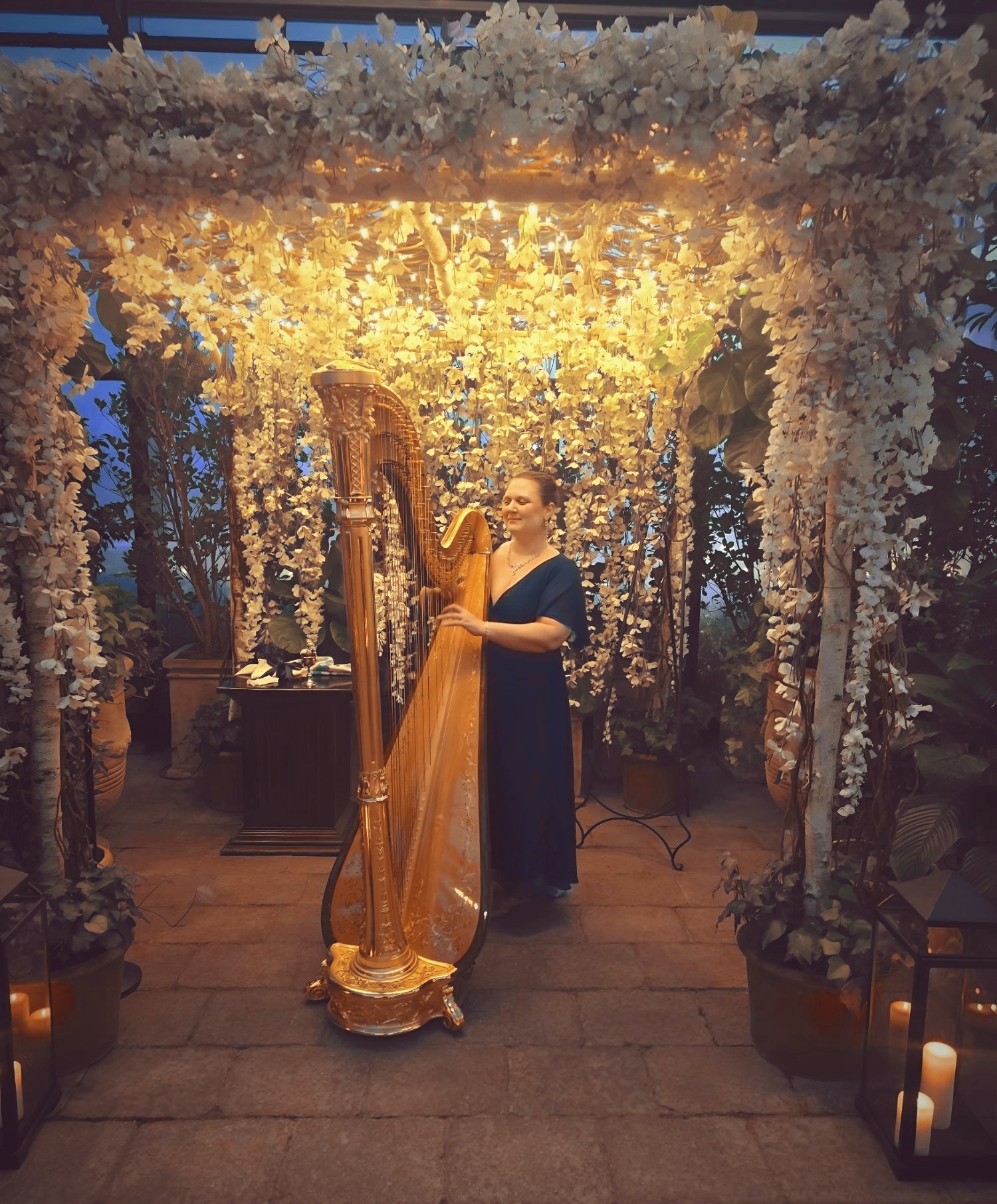 "....her main priority was making sure that we got our dream ceremony. Her harp playing was magical and added such an intimate touch to our wedding."