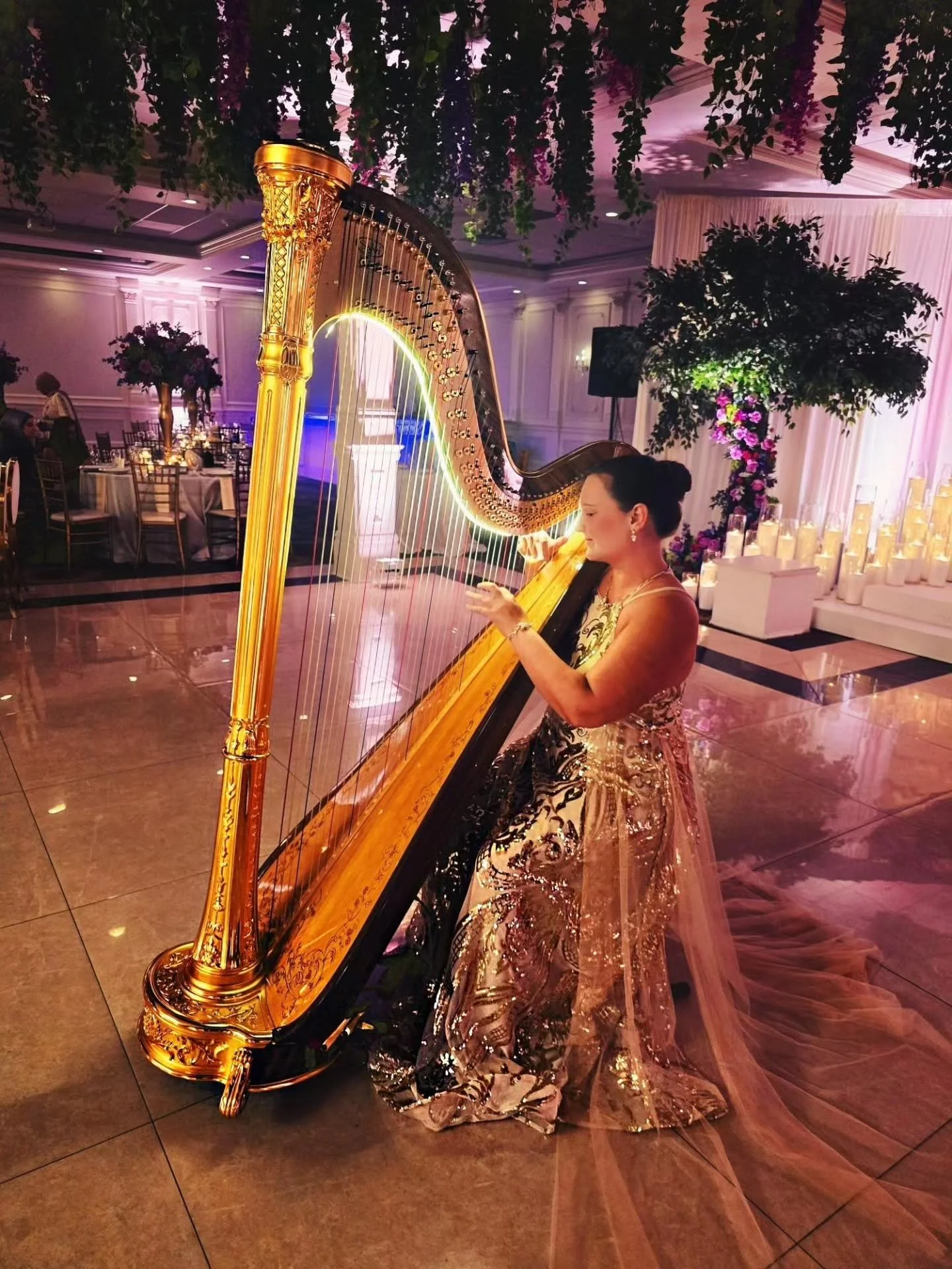 Www.TheMichiganHarpist.com
Www.youtube.com/@themichiganharpist

***
5/5 Weddings this past week!

I was DELIGHTED to bring this bride's &quot;fairytale wedding&quot; theme to life! With romantic moody colors, glowing candles, and lush flowers at ever