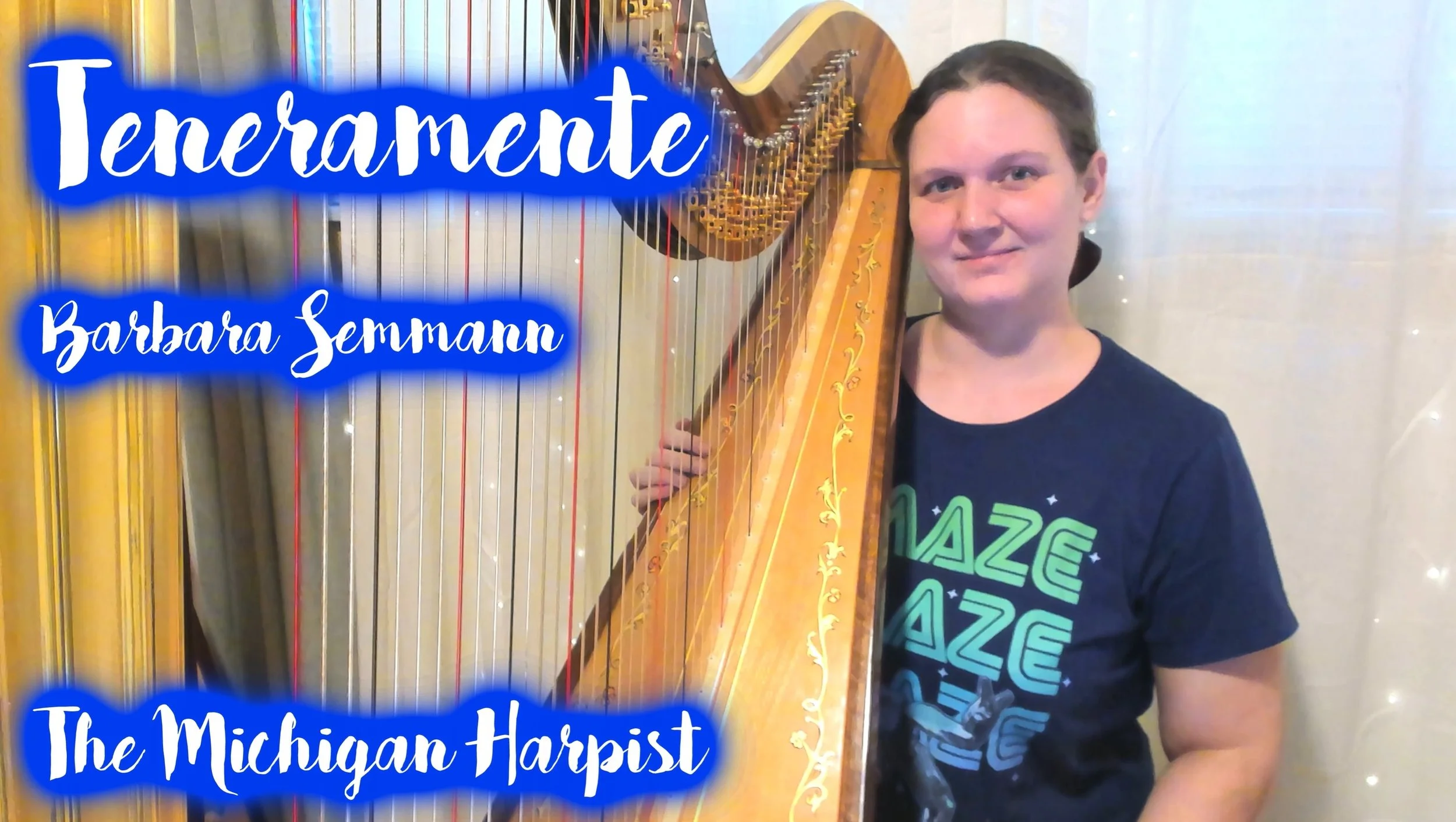 Teneramente "Tenderly" (Barbara Semmann) on Harp - The Michigan Harpist