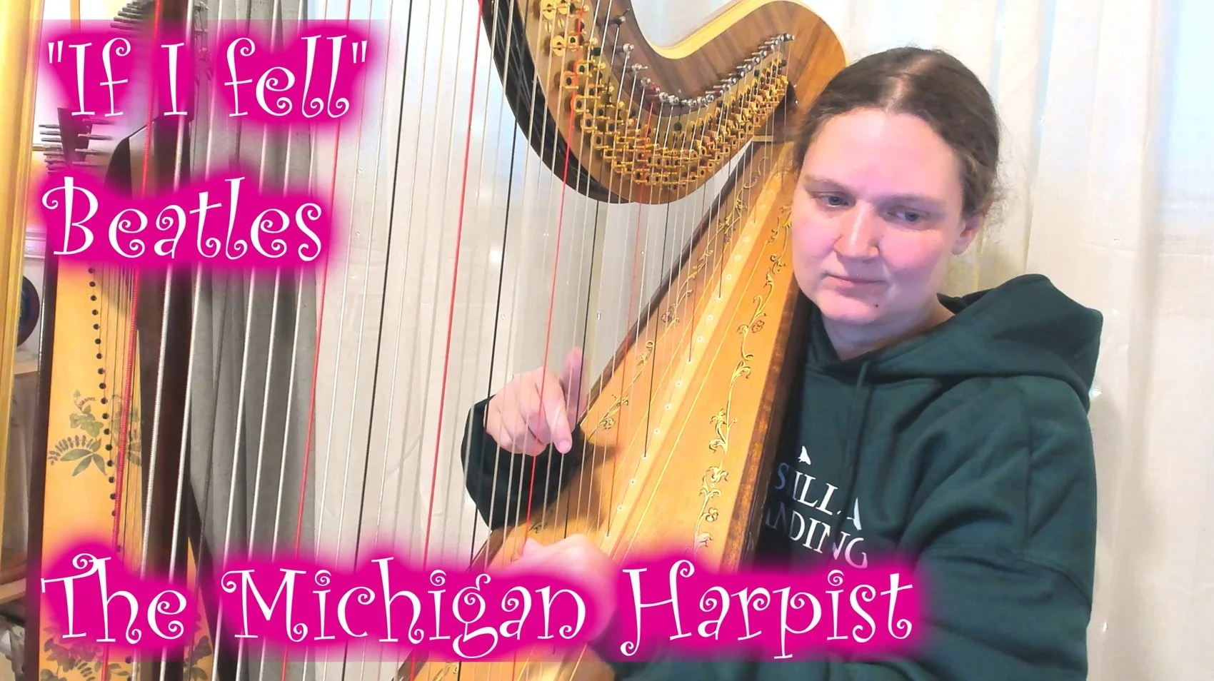 If I fell (Beatles) Harp Cover - The Michigan Harpist