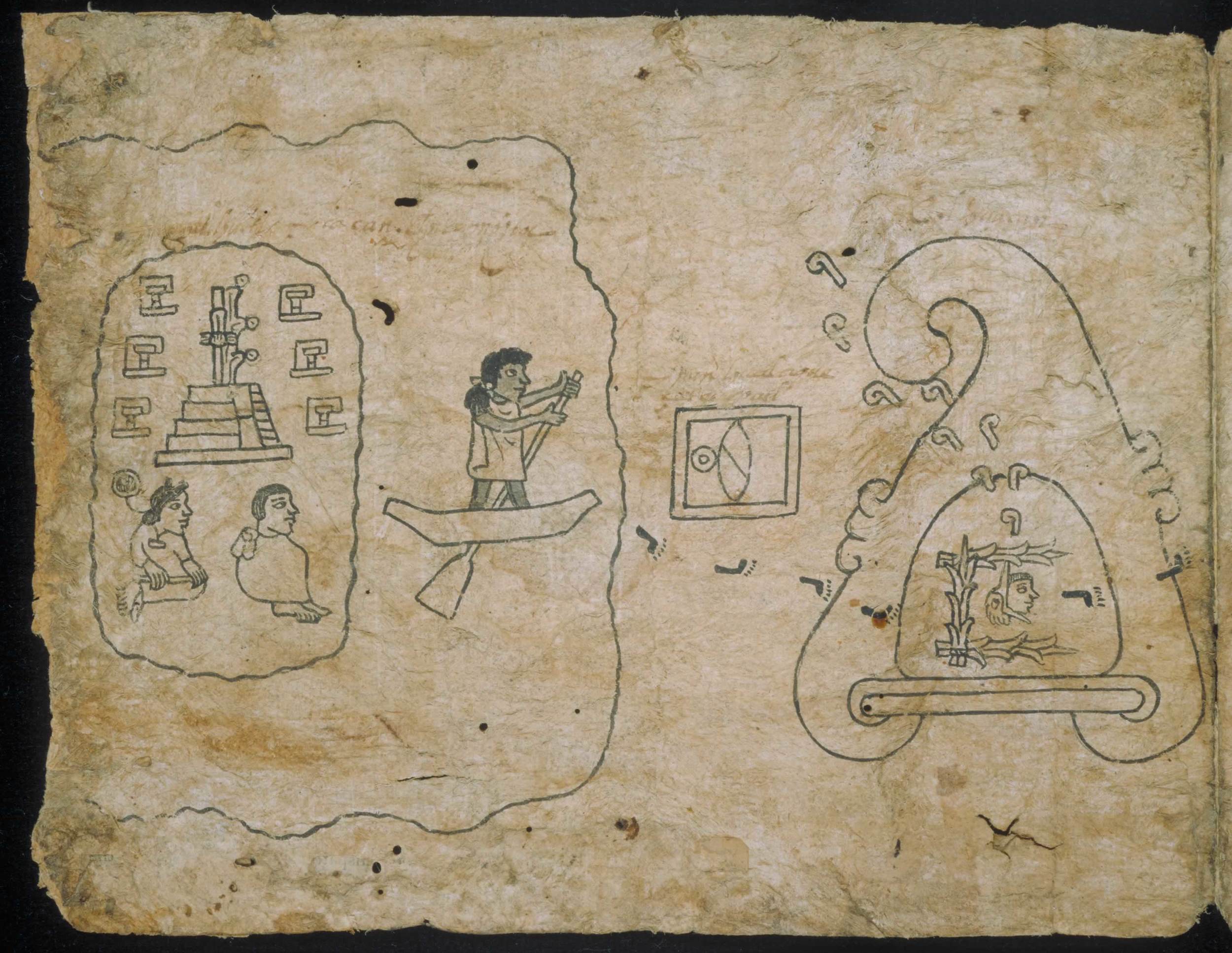 From the Codex Boturini, a pictographic history of the founding of the Aztec capital Tenochtitlan. 