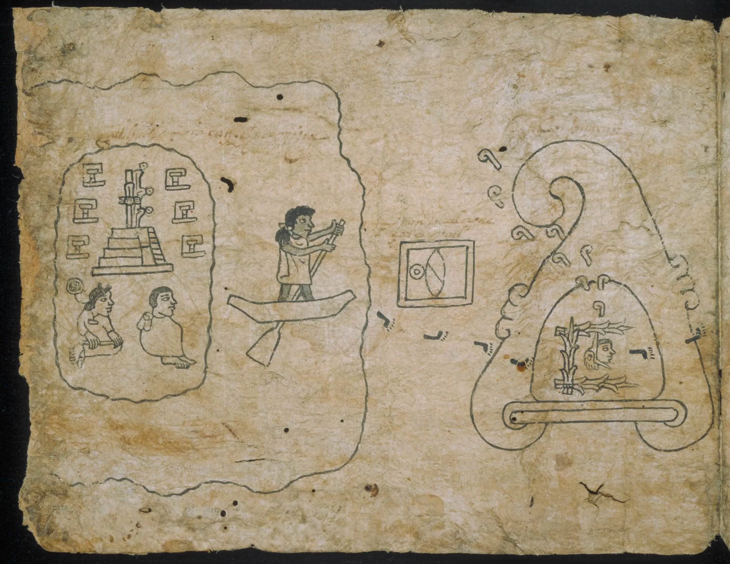 From the Codex Boturini, a pictographic history of the founding of the Aztec capital Tenochtitlan. 