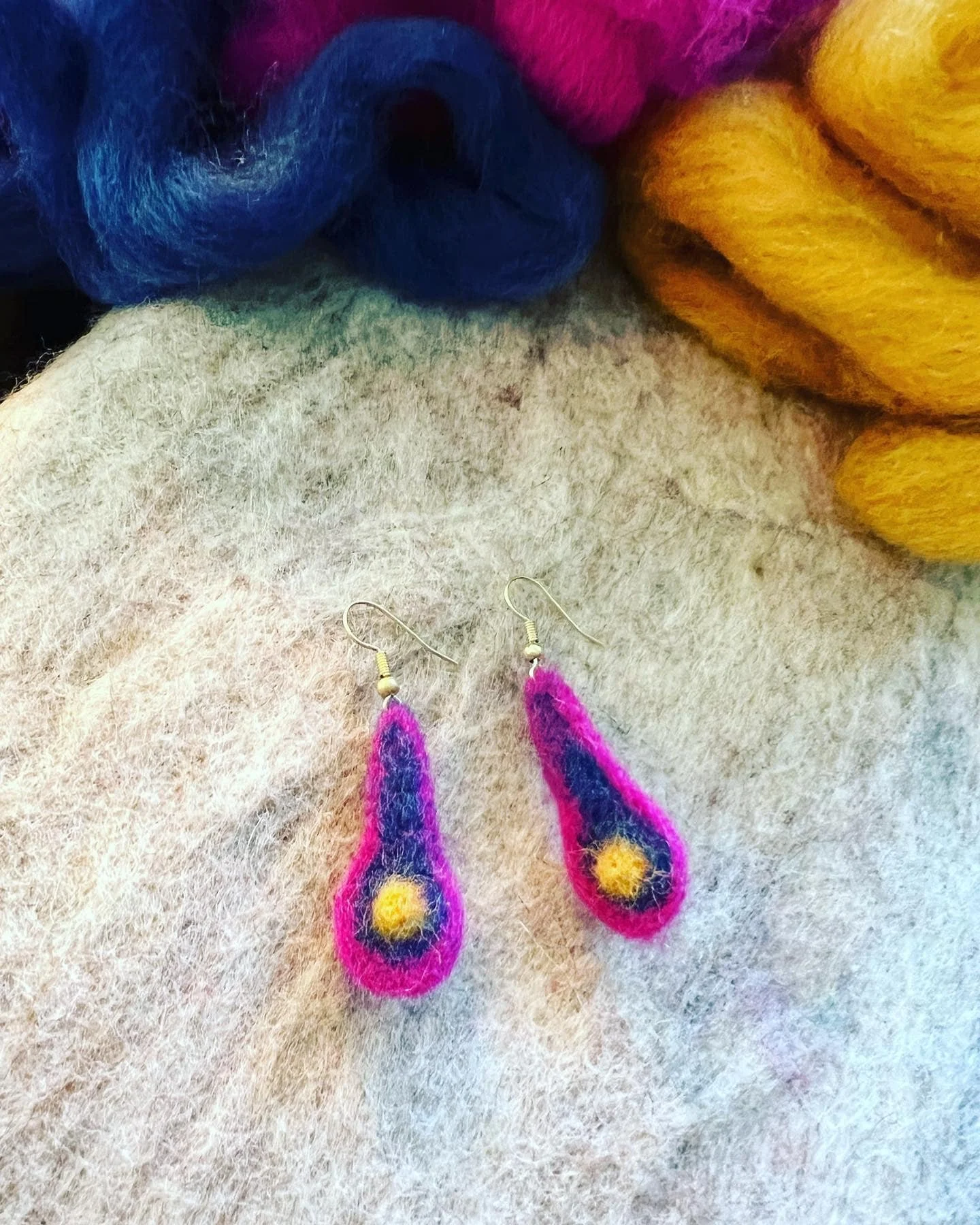 Needle Felted Earrings (made to order)