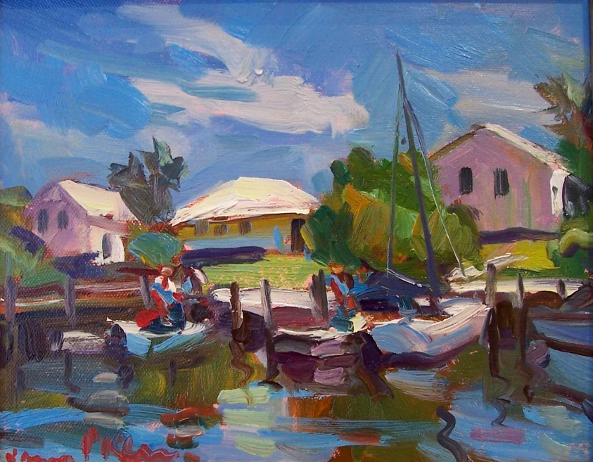 James Kerr's "Hopetown", 10 x 8 inches, Oil on canvas at the Gallery on Greene